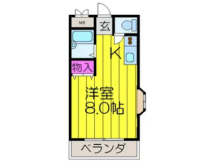 シャンティー長尾家具(ワンルーム/4階)の間取り写真