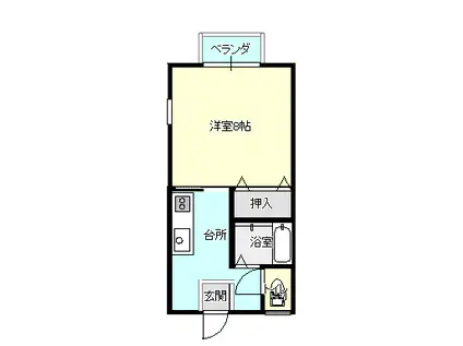 プレステージR(1K/2階)の間取り写真