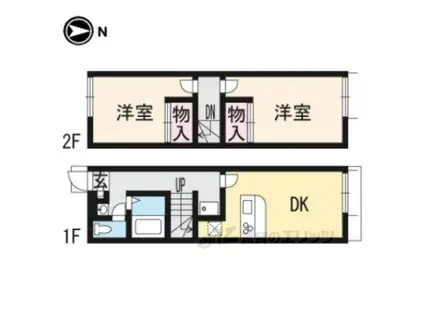 レオパレスいわき(2DK/2階)の間取り写真