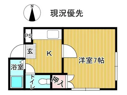 ダイヤ25東原B(1K/3階)の間取り写真