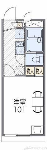 レオパレスKY(1K/2階)の間取り写真
