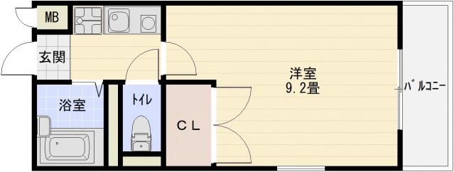 メゾンフェリシア沢田(1K/2階)の間取り写真