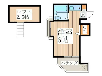 シャングリ・ラM(ワンルーム/2階)の間取り写真