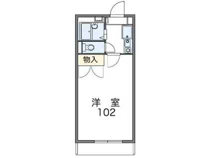 ＪＲ常磐線 赤塚駅 徒歩17分 2階建 築27年(1K/1階)の間取り写真