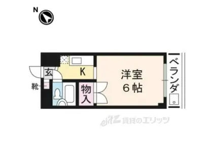 サンライズヒガシラ(1K/3階)の間取り写真