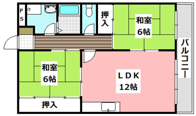 サークハイツ(2LDK/2階)の間取り写真