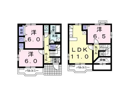 カーサ・ジュン(3LDK/1階)の間取り写真