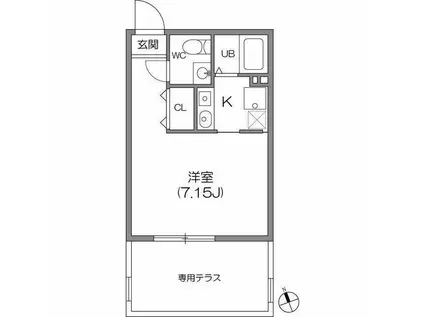 ZESTY神楽坂I(ワンルーム/1階)の間取り写真