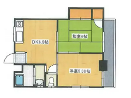 重森ビル(2DK/3階)の間取り写真