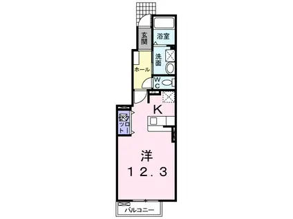 アンジェリカII(ワンルーム/1階)の間取り写真