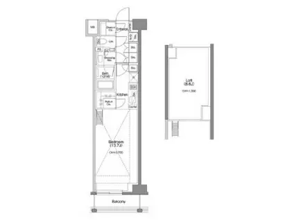 ザ・パークハビオSOHO代々木公園(ワンルーム/6階)の間取り写真