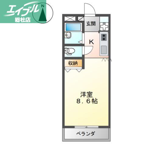 ボンブランセ(1K/1階)の間取り写真