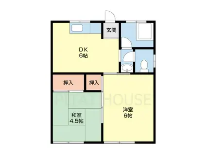 加太アパート(2DK/2階)の間取り写真