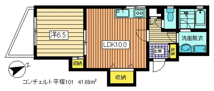 コンチェルト平塚 1階階 間取り