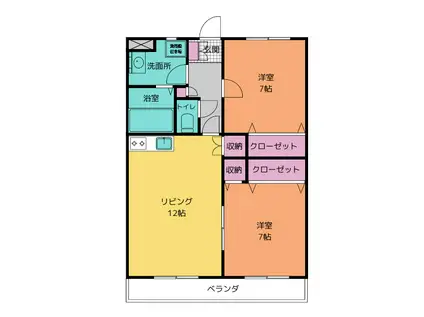 ア・ドリーム星ヶ丘南(2LDK/3階)の間取り写真