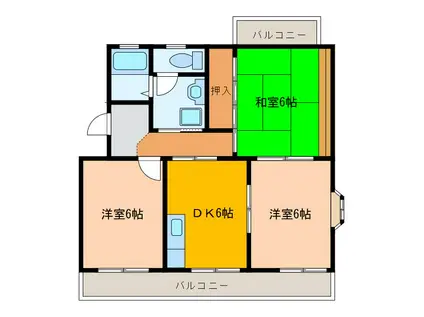 ヴェルドミール(3DK/3階)の間取り写真