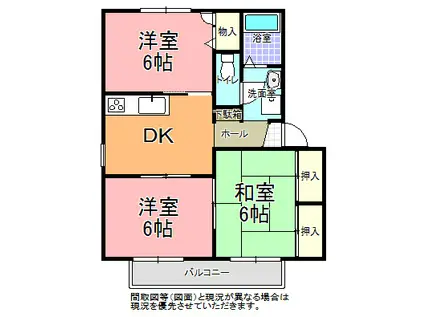 サニーコート B棟(3DK/2階)の間取り写真