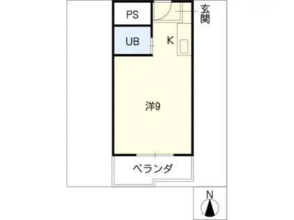 コーポリンデンII(ワンルーム/1階)の間取り写真