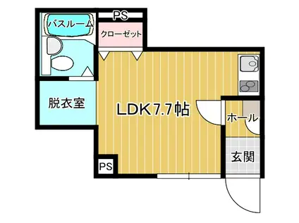 メリディアンオフィス柏木(ワンルーム/1階)の間取り写真