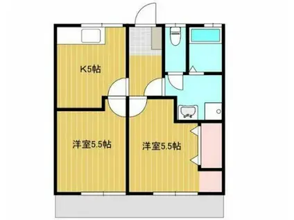高崎アパート(2DK/2階)の間取り写真