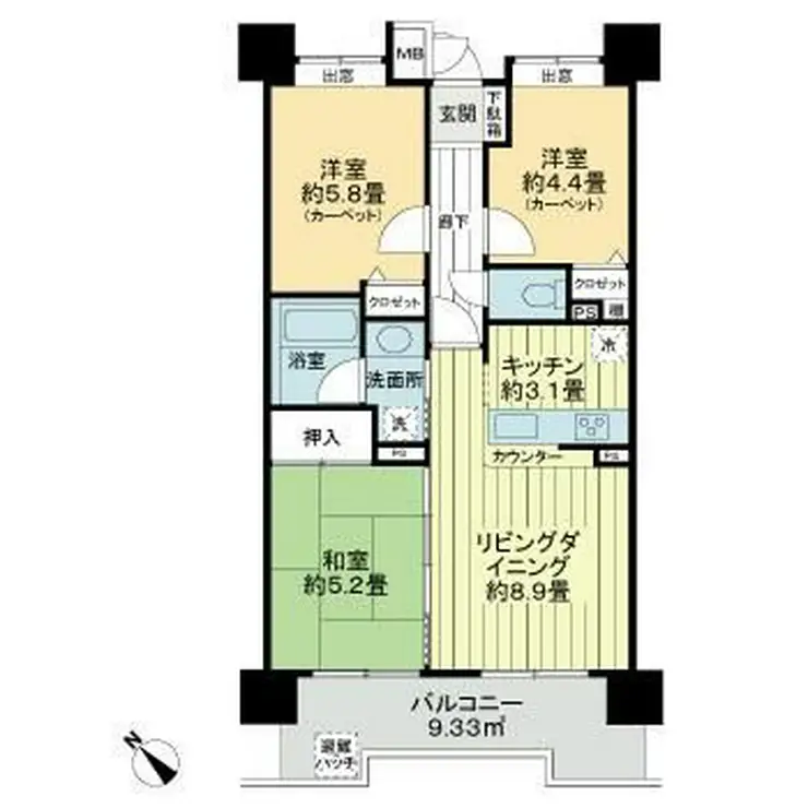 レクセルプラザ西川口 9階階 間取り