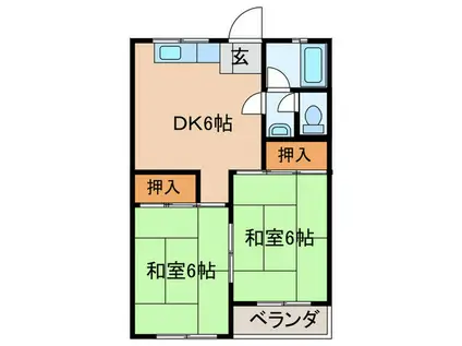 第1野村ビル(2DK/4階)の間取り写真