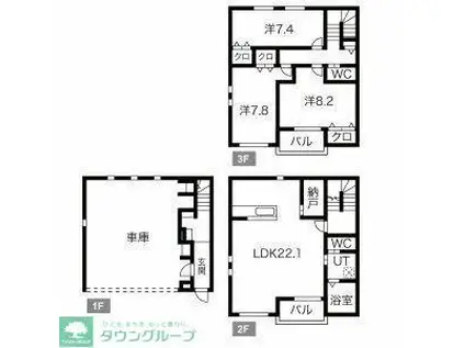 LA COLLINA壱番館(3LDK/1階)の間取り写真