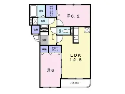 アバンツァート追分III(2LDK/2階)の間取り写真
