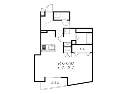 フローラ(ワンルーム/1階)の間取り写真