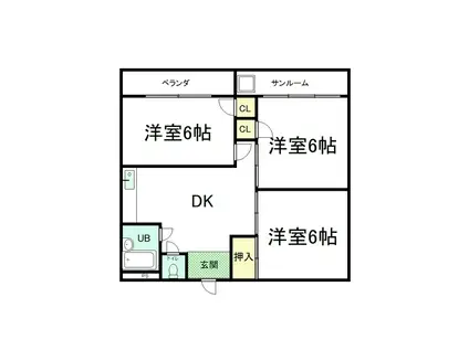 グレイス高尾(2DK/4階)の間取り写真