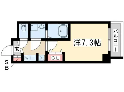 エスレジデンス新大阪ウエスト(1K/9階)の間取り写真