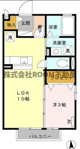 グランカーサ(1LDK/1階)の間取り写真