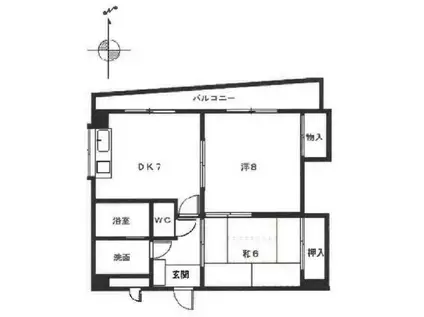 泉ケ丘マンション(2DK/2階)の間取り写真