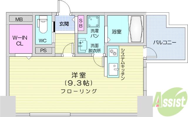 カスタリア大町(ワンルーム/11階)の間取り写真