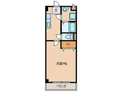 グリーン花水木II(1K/1階)の間取り写真