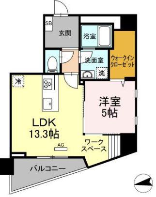LA VIE BELLE(1LDK/5階)の間取り写真