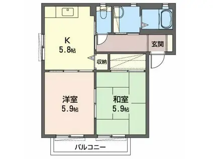 シーサイドAT(2K/2階)の間取り写真