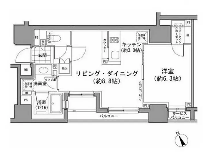 パークハビオ八丁堀 10階階 間取り