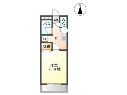 グランディールヒルズ(1K/1階)の間取り写真