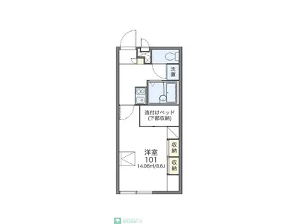 レオパレスヴィルヌーブ(1K/2階)の間取り写真