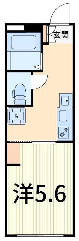 GRANDE TAKASAGO(1K/1階)の間取り写真