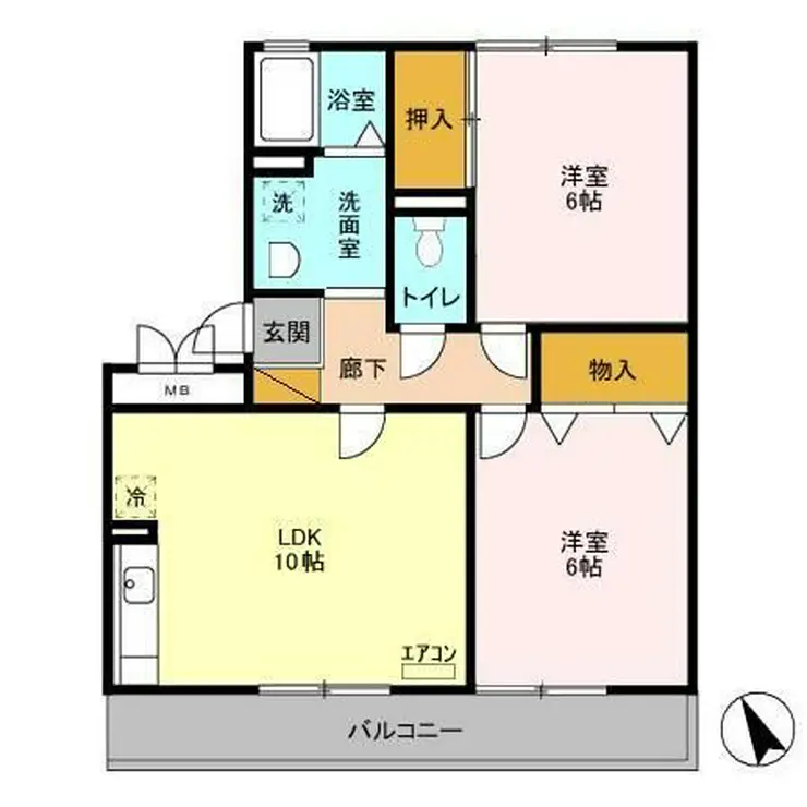 メゾンドォ渕谷 AB 1階階 間取り
