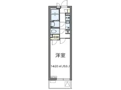 MIIWA(1K/2階)の間取り写真