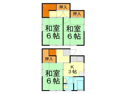 コーポ中山1(3K/1階)の間取り写真