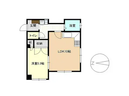 サンシャインプラザ旭町(1LDK/3階)の間取り写真