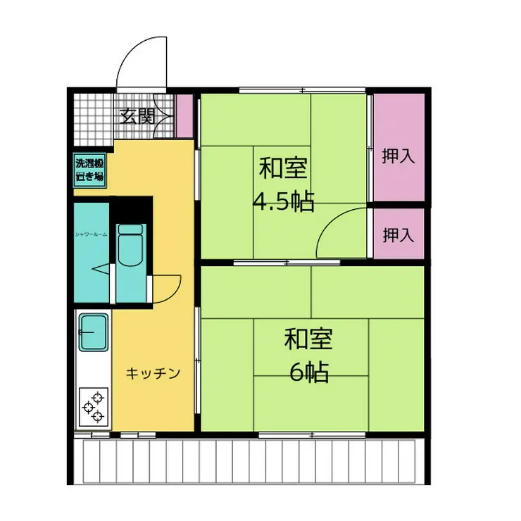 大橋荘 1階階 間取り