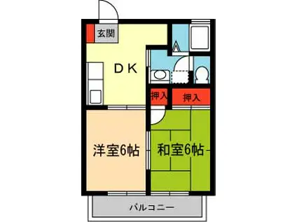 ドミール寿(2DK/2階)の間取り写真