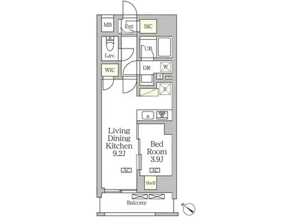 アジールコート松濤(1LDK/2階)の間取り写真