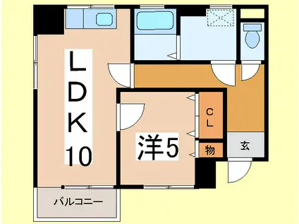 アーバンシティ ルピック(1LDK/3階)の間取り写真