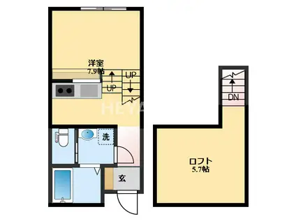 STAGE NISHIGO A(ワンルーム/1階)の間取り写真